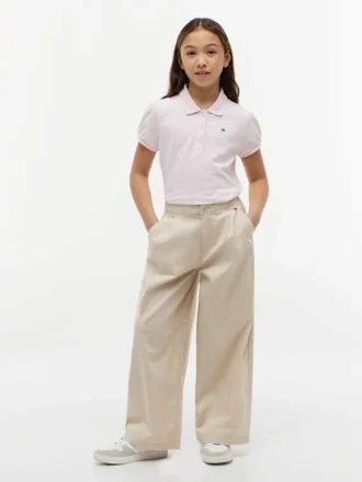 Kinder-Stretch-Polo mit Puffärmeln
