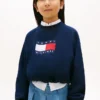 Kinder-Sweatshirt mit gewelltem Flaggenlogo