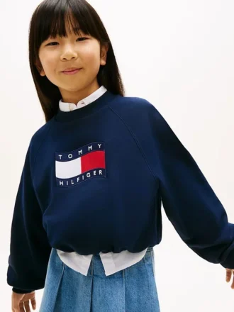 Kinder-Sweatshirt mit gewelltem Flaggenlogo