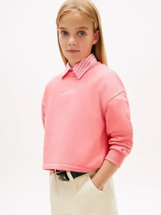 Kinder-Sweatshirt mit Glitzer-Tommy-Logo