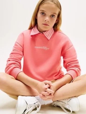 Kinder-Sweatshirt mit Glitzer-Tommy-Logo