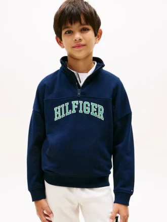 Kinder-Sweatshirt mit Viertelreißverschluss
