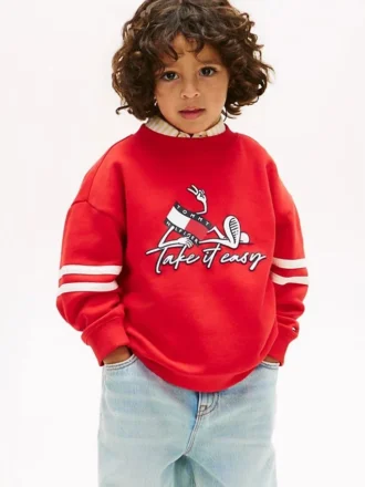 Kinder-Sweatshirt mit Wavy-Flag-Grafik