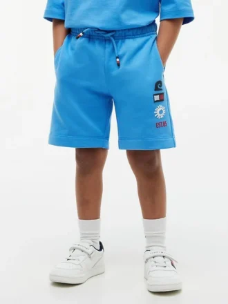 Kinder-Sweatshorts mit „Sun & Wave“-Logo