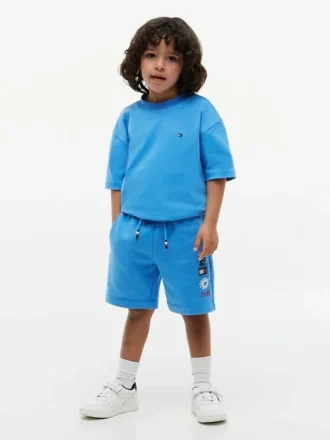 Kinder-Sweatshorts mit „Sun & Wave“-Logo