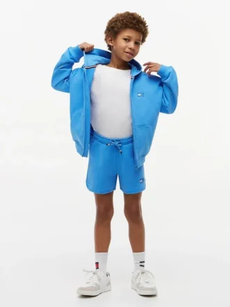 Kinder-Sweatshorts mit tonalem Flaggenlogo