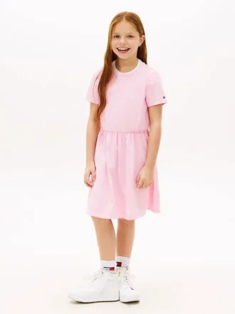 Kinder-T-Shirt-Kleid mit Frühlingsmotiv
