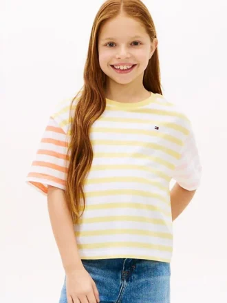 Kinder-T-Shirt mit gemischten Streifen