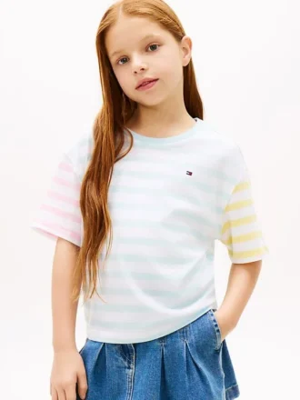 Kinder-T-Shirt mit gemischten Streifen
