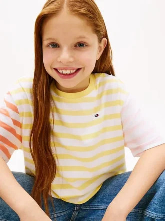 Kinder-T-Shirt mit gemischten Streifen