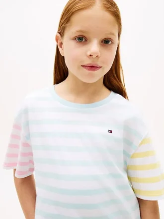 Kinder-T-Shirt mit gemischten Streifen
