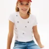 Kinder-T-Shirt mit gestickten Sternen und Rippbündchen Kinder-T-Shirt mit gestickten Sternen und Rippbündchen