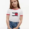Kinder-T-Shirt mit gewelltem Flaggenlogo Kinder-T-Shirt mit gewelltem Flaggenlogo