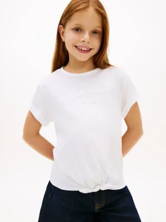 Kinder-T-Shirt mit Hilfiger-Logo und Krawatten vorne
