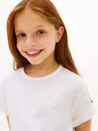 Kinder-T-Shirt mit Hilfiger-Logo und Krawatten vorne
