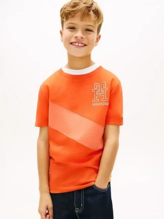 Kinder-T-Shirt mit Monogramm und Streifen Kinder-T-Shirt mit Monogramm und Streifen