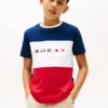 Kinder-T-Shirt mit Multiflag-Logo und Farbblock-Design Kinder-T-Shirt mit Multiflag-Logo und Farbblock-Design