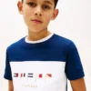 Kinder-T-Shirt mit Multiflag-Logo und Farbblock-Design Kinder-T-Shirt mit Multiflag-Logo und Farbblock-Design