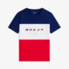 Kinder-T-Shirt mit Multiflag-Logo und Farbblock-Design Kinder-T-Shirt mit Multiflag-Logo und Farbblock-Design