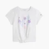 Kinder-T-Shirt mit Muschelmotiv und Bindeband vorne Kinder-T-Shirt mit Muschelmotiv und Bindeband vorne