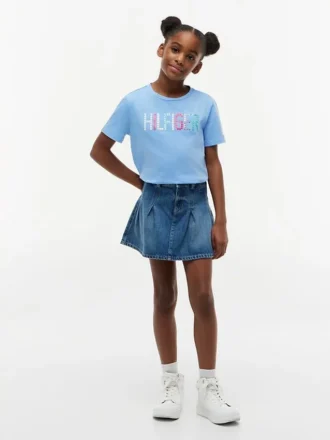 Kinder-T-Shirt mit Pailletten und Hilfiger-Logo