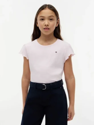 Kinder-T-Shirt mit Rüschen an den Ärmeln