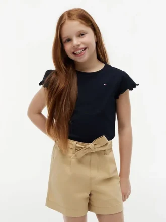 Kinder-T-Shirt mit Rüschen an den Ärmeln