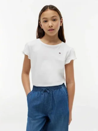 Kinder-T-Shirt mit Rüschen an den Ärmeln