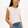 Kinder-T-Shirt mit Stickerei und Lochstickerei Kinder-T-Shirt mit Stickerei und Lochstickerei