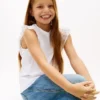 Kinder-T-Shirt mit Stickerei und Lochstickerei Kinder-T-Shirt mit Stickerei und Lochstickerei