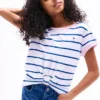 Kinder-T-Shirt mit Streifen und Knoten am Saum Kinder-T-Shirt mit Streifen und Knoten am Saum