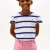 Kinder-T-Shirt mit Streifen und Rüschen an den Ärmeln Kinder-T-Shirt mit Streifen und Rüschen an den Ärmeln