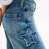 Kinderjeans mit Sternmotiv, hohem Bund und weitem Bein