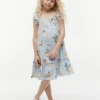 Kinderkleid mit Blumenmuster und Rüschen