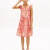 Kinderkleid mit Blumenmuster und Rüschen-Trägern