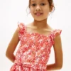 Kinderkleid mit Blumenmuster und Rüschen-Trägern