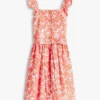 Kinderkleid mit Blumenmuster und Rüschen-Trägern