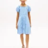 Kinderkleid mit Puffärmeln und Vichy-Karomuster
