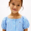 Kinderkleid mit Puffärmeln und Vichy-Karomuster