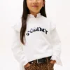 Kinderpullover mit Pailletten-Logo und Rüschen