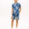 Kindershorts aus Leinen-Baumwollmischung mit Blumenmuster