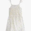 Kindersommerkleid mit Smok-Details und Zitronenprint