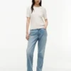 Klassische Straight-Jeans mit hoher Leibhöhe