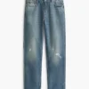Klassische Straight-Jeans mit hoher Leibhöhe Klassische Straight-Jeans mit hoher Leibhöhe