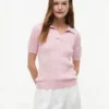Kurzarm-Polo mit Zopfmuster