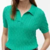 Kurzarm-Polo mit Zopfmuster Kurzarm-Polo mit Zopfmuster