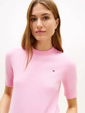 Kurzarm-Pullover mit Rundhalsausschnitt