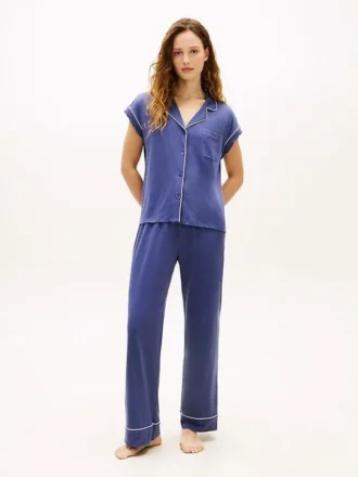 Kurzarm-Shorts & Hose Schlafanzug-Set