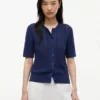 Kurzärmelige Strickjacke aus Mischgewebe Kurzärmelige Strickjacke aus Mischgewebe