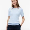 Kurzärmeliger Pullover mit Zopfmuster Kurzärmeliger Pullover mit Zopfmuster